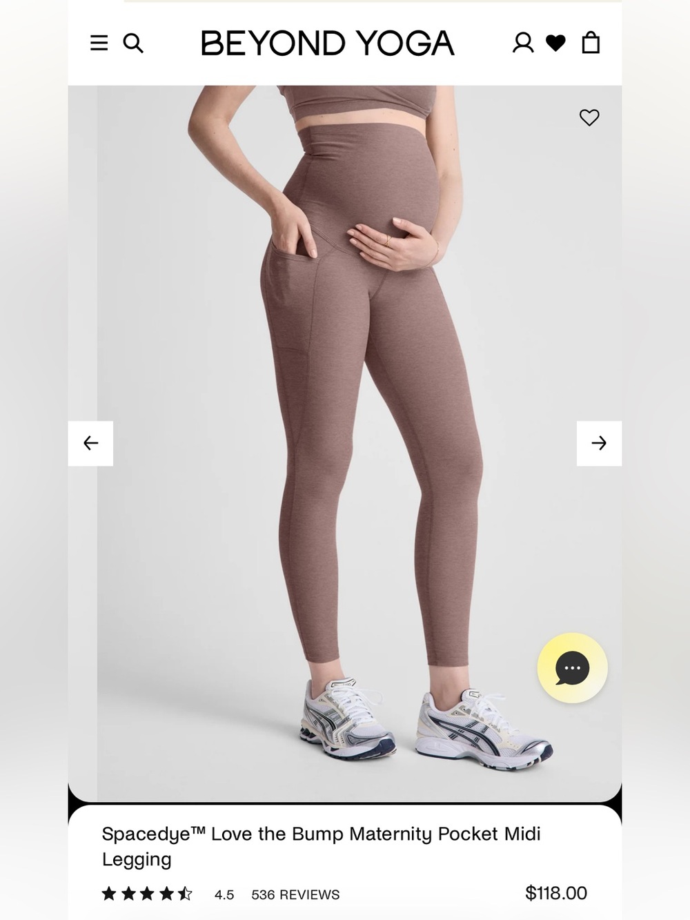 Spacedye Love the Bump Maternity Pocket Midi Legging Blue Heather Small